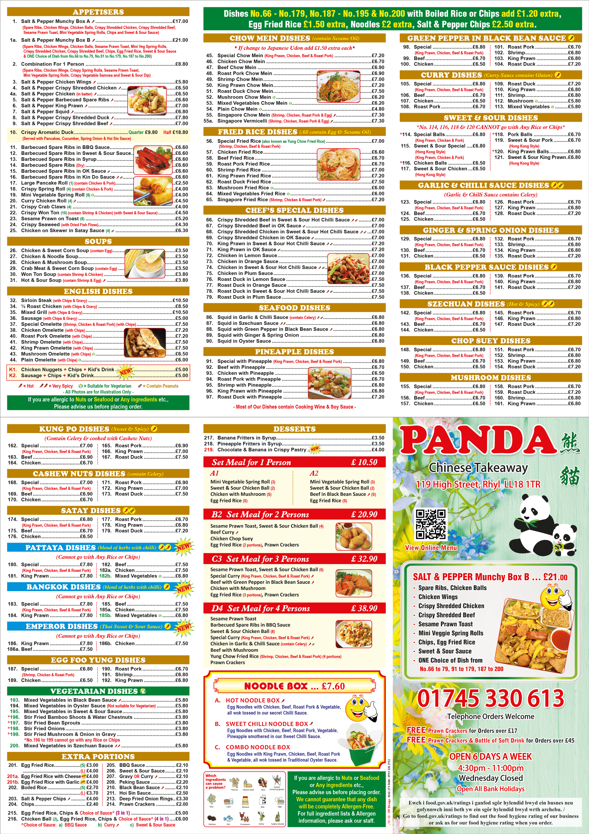 :: Panda Chinese Takeaway //Tel:01745 330 613